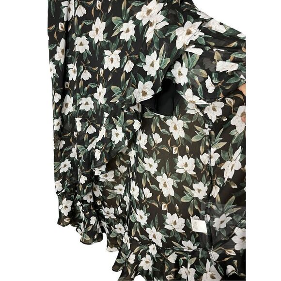 Blue Rain Floral High Low Midi Skirt Size Large‎ - Picture 6 of 10